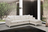 Naomi Velvet Sectional Sofa Set with Reversible Chaise and Customizable Gold & Chrome Legs