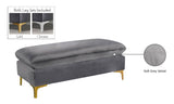 Naomi Velvet Ottoman – Elegant Contemporary Design with Gold & Chrome Legs for Stylish Home Decor