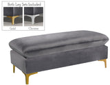 Naomi Velvet Ottoman – Elegant Contemporary Design with Gold & Chrome Legs for Stylish Home Decor