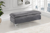 Naomi Velvet Ottoman – Elegant Contemporary Design with Gold & Chrome Legs for Stylish Home Decor