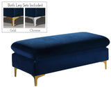 Naomi Velvet Ottoman – Elegant Contemporary Design with Gold & Chrome Legs for Stylish Home Decor