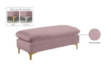 Naomi Velvet Ottoman – Elegant Contemporary Design with Gold & Chrome Legs for Stylish Home Decor
