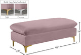 Naomi Velvet Ottoman – Elegant Contemporary Design with Gold & Chrome Legs for Stylish Home Decor