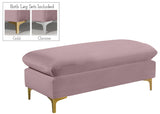 Naomi Velvet Ottoman – Elegant Contemporary Design with Gold & Chrome Legs for Stylish Home Decor
