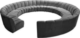 Infinity 12-Piece Modular Sectional - Soft Velvet Comfort with Deep Channel Tufting & Contemporary Style