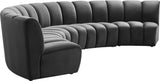 Infinity Modular 5-Piece Sectional Sofa - Luxurious Deep Channel Tufting & Modern Design Elegance