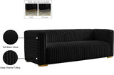 Ravish Velvet Sofa - Elegant Contemporary Design with Deep Channel Tufting & Stylish Metal Legs