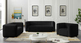 Ravish Velvet Sofa - Elegant Contemporary Design with Deep Channel Tufting & Stylish Metal Legs