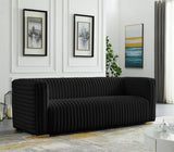 Ravish Velvet Sofa - Elegant Contemporary Design with Deep Channel Tufting & Stylish Metal Legs