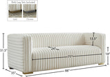 Ravish Velvet Sofa - Elegant Contemporary Design with Deep Channel Tufting & Stylish Metal Legs