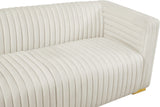 Ravish Velvet Sofa - Elegant Contemporary Design with Deep Channel Tufting & Stylish Metal Legs