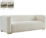 Ravish Velvet Sofa - Elegant Contemporary Design with Deep Channel Tufting & Stylish Metal Legs