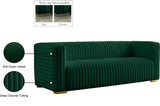 Ravish Velvet Sofa - Elegant Contemporary Design with Deep Channel Tufting & Stylish Metal Legs