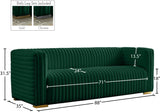 Ravish Velvet Sofa - Elegant Contemporary Design with Deep Channel Tufting & Stylish Metal Legs