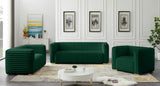 Ravish Velvet Sofa - Elegant Contemporary Design with Deep Channel Tufting & Stylish Metal Legs