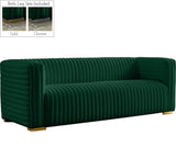 Ravish Velvet Sofa - Elegant Contemporary Design with Deep Channel Tufting & Stylish Metal Legs