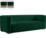 Ravish Velvet Sofa - Elegant Contemporary Design with Deep Channel Tufting & Stylish Metal Legs
