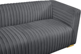 Ravish Velvet Sofa - Elegant Contemporary Design with Deep Channel Tufting & Stylish Metal Legs