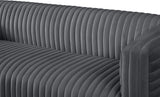 Ravish Velvet Sofa - Elegant Contemporary Design with Deep Channel Tufting & Stylish Metal Legs