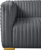 Ravish Velvet Sofa - Elegant Contemporary Design with Deep Channel Tufting & Stylish Metal Legs
