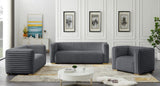 Ravish Velvet Sofa - Elegant Contemporary Design with Deep Channel Tufting & Stylish Metal Legs
