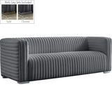 Ravish Velvet Sofa - Elegant Contemporary Design with Deep Channel Tufting & Stylish Metal Legs