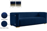 Ravish Velvet Sofa - Elegant Contemporary Design with Deep Channel Tufting & Stylish Metal Legs