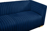 Ravish Velvet Sofa - Elegant Contemporary Design with Deep Channel Tufting & Stylish Metal Legs
