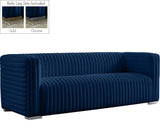 Ravish Velvet Sofa - Elegant Contemporary Design with Deep Channel Tufting & Stylish Metal Legs