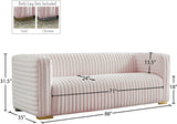 Ravish Velvet Sofa - Elegant Contemporary Design with Deep Channel Tufting & Stylish Metal Legs