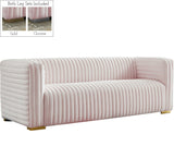 Ravish Velvet Sofa - Elegant Contemporary Design with Deep Channel Tufting & Stylish Metal Legs