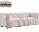 Ravish Velvet Sofa - Elegant Contemporary Design with Deep Channel Tufting & Stylish Metal Legs