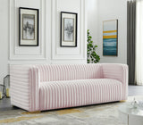 Ravish Velvet Sofa - Elegant Contemporary Design with Deep Channel Tufting & Stylish Metal Legs