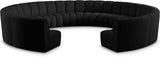 Infinity Boucle Fabric Modern 11pc. Modular Sectional Sofa with Deep Channel Tufting Design