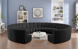 Infinity Boucle Fabric Modern 11pc. Modular Sectional Sofa with Deep Channel Tufting Design