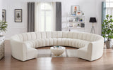Infinity Boucle Fabric Soft Contemporary 10pc Modular Sectional with Deep Channel Tufting Design