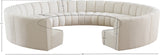 Infinity Boucle Fabric Modern 11pc. Modular Sectional Sofa with Deep Channel Tufting Design
