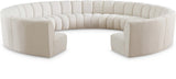 Infinity Boucle Fabric Modern 11pc. Modular Sectional Sofa with Deep Channel Tufting Design
