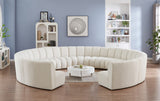 Infinity Boucle Fabric Modern 11pc. Modular Sectional Sofa with Deep Channel Tufting Design