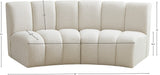 Infinity Boucle Fabric Contemporary 2-Piece Modular Sectional with Deep Channel Tufting Design