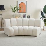 Infinity Boucle Fabric Contemporary 2-Piece Modular Sectional with Deep Channel Tufting Design