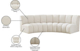 Infinity Modular Sectional Sofa - Contemporary 3-Piece Design with Deep Channel Tufting Comfort