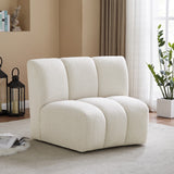 Infinity Boucle Fabric Modular Chair - Luxurious Deep Channel Tufting for Contemporary Living Spaces