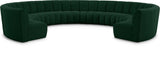 Infinity Boucle Fabric Soft Contemporary 10pc Modular Sectional with Deep Channel Tufting Design