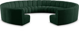 Infinity Boucle Fabric Modern 11pc. Modular Sectional Sofa with Deep Channel Tufting Design