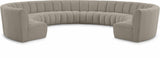 Infinity Boucle Fabric Soft Contemporary 10pc Modular Sectional with Deep Channel Tufting Design