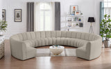 Infinity Boucle Fabric Soft Contemporary 10pc Modular Sectional with Deep Channel Tufting Design