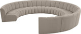 Infinity Boucle Fabric Soft Contemporary 10pc Modular Sectional with Deep Channel Tufting Design