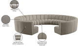 Infinity Boucle Fabric Modern 11pc. Modular Sectional Sofa with Deep Channel Tufting Design