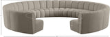 Infinity Boucle Fabric Modern 11pc. Modular Sectional Sofa with Deep Channel Tufting Design
